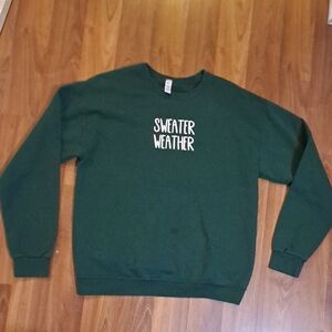 Jerzees Dark Green Crewneck Sweater. Sweater Weather